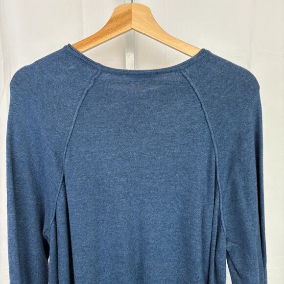 BODEN Size M Mens Pullover Sweater Raglan Long Sleeve Cotton Alpaca Blend Blue - Picture 5 of 7